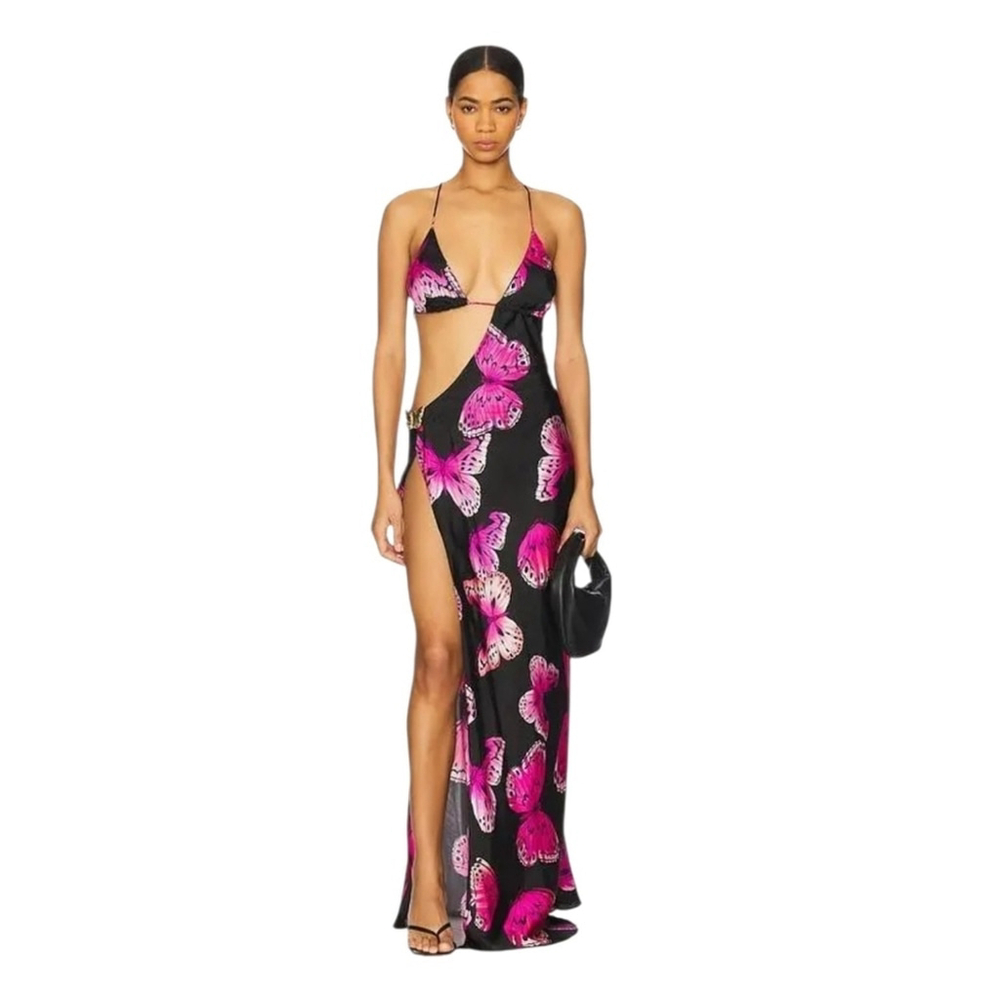 $330 CIN CIN Villa Butterfly Maxi Dress - Monarch XS